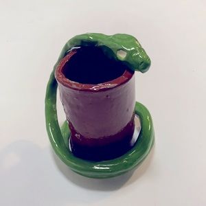 Snake Pottery Vase Pencil Holder Cup